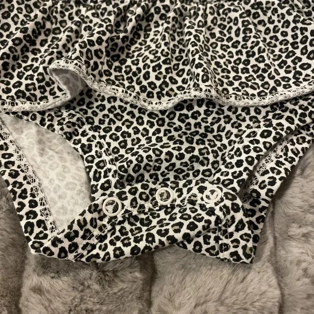 3 Months Carter's Leopard Print Shirt Dress One Piece, Short Sleeves